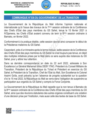 Le G5 perd un de ses fils Le G5 perd un de ses fils