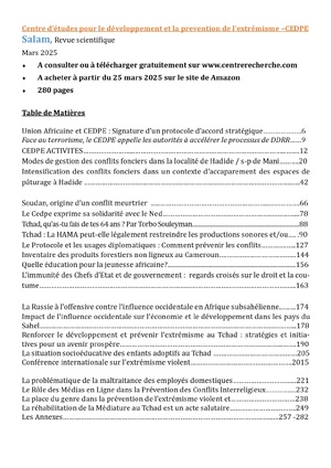 La revue trimestrielle du CEDPE disponible en PDF La revue trimestrielle du CEDPE disponible en PDF