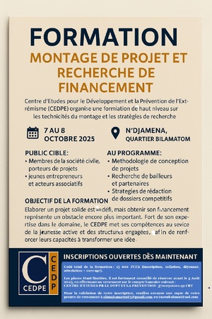 Comment monter et financer un projet? formation le 7-8 octobre 2025 Comment monter et financer un projet? formation le 7-8 octobre 2025