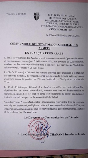 Mort de 2 soldats tchadiens - L'armée soudanaise et la milice de FSR se renvoient la balle Mort de 2 soldats tchadiens - L'armée soudanaise et la milice de FSR se renvoient la balle