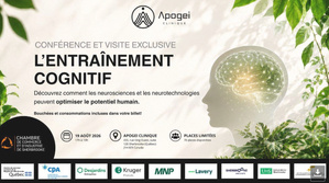 Conférence sur les neurosciences appliquées, le mercredi 19 août chez Apogei Clinique Conférence sur les neurosciences appliquées, le mercredi 19 août chez Apogei Clinique
