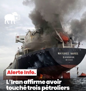 Trois navires commerciaux touchés par des missiles iraniens dans le détroit d'Ormuz Trois navires commerciaux touchés par des missiles iraniens dans le détroit d'Ormuz