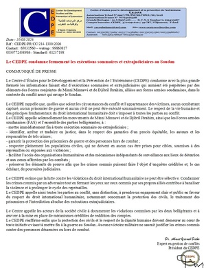 Le CEDPE condamne fermement les exécutions sommaires et extrajudiciaires au Soudan