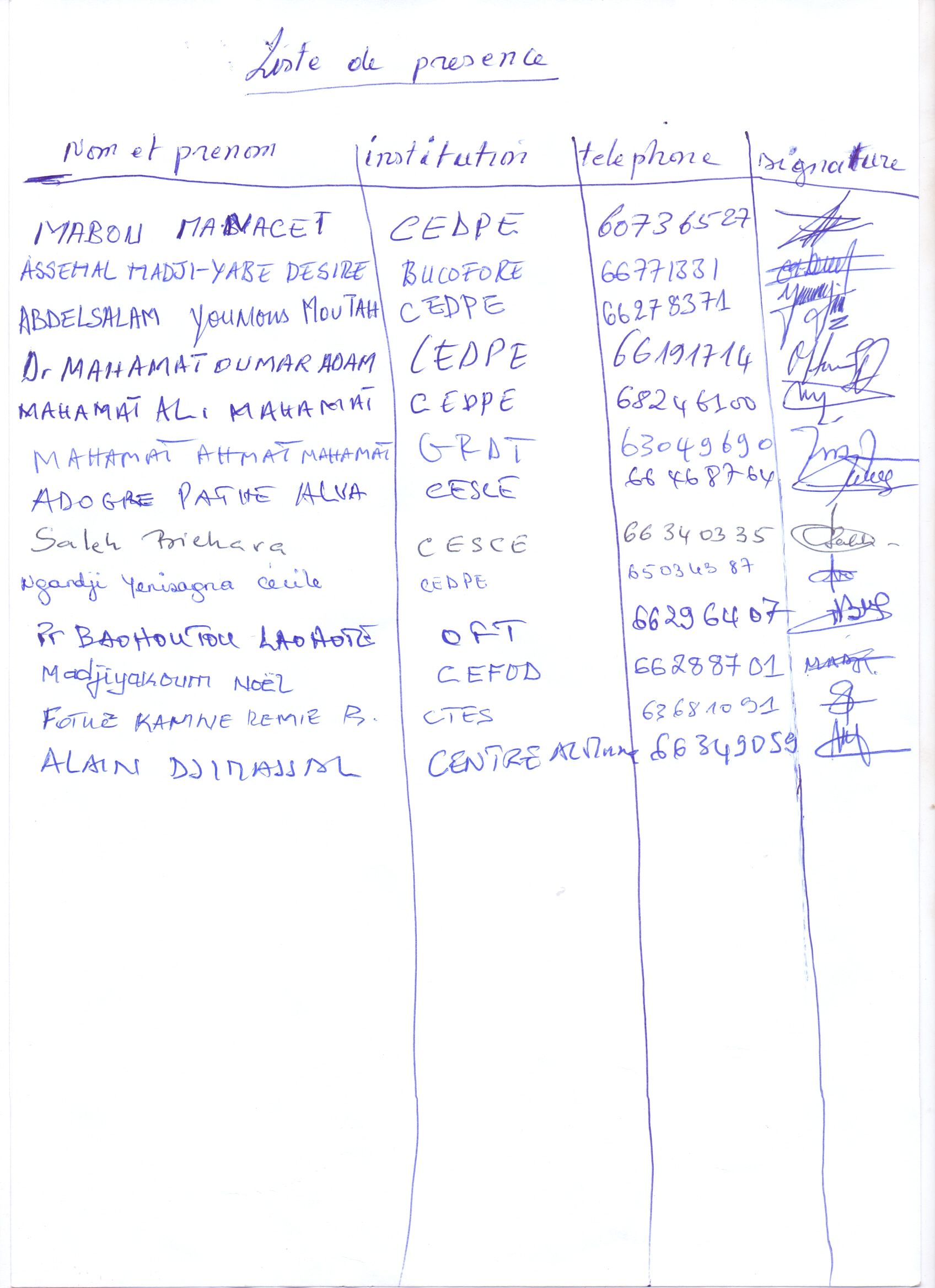 PROCES VERBAL de la réunion sur la formation d'un consortium Climat-sécurité-environement