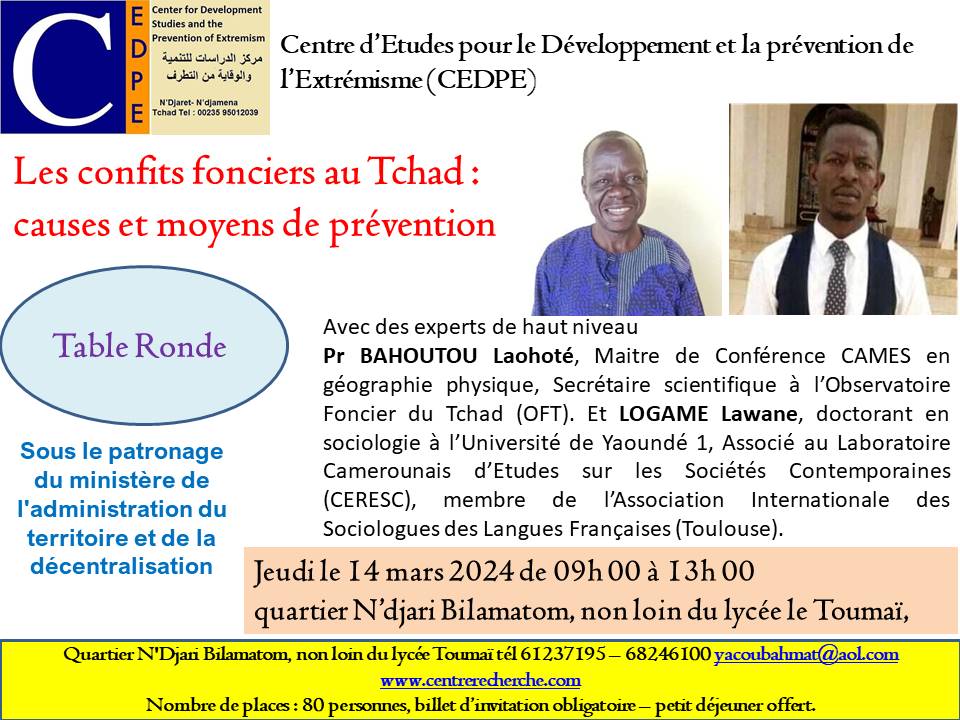 Les conflits fonciers au Tchad: causes et moyens de prévention
