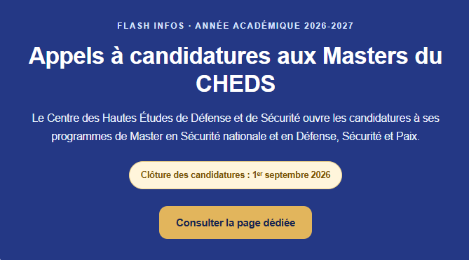 Appels à candidatures aux Masters du CHEDS