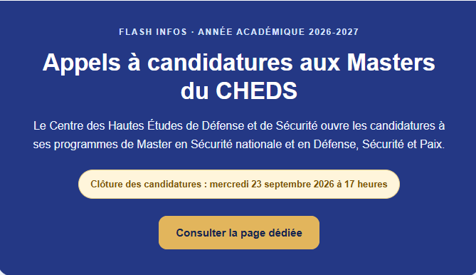 Appels à candidatures aux Masters du CHEDS