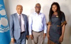 De gauche à droite, le président du CEDPE, le Directeur Régional de l'ONUDC et la Coordonnatrice du CEDPE.