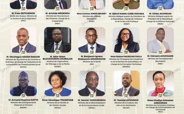 SOUS LA LOUPE: Bénin, la composition d'un gouvernement aux profils et parcours académiques et professionnels solides. 