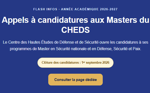 Appels à candidatures aux Masters du CHEDS