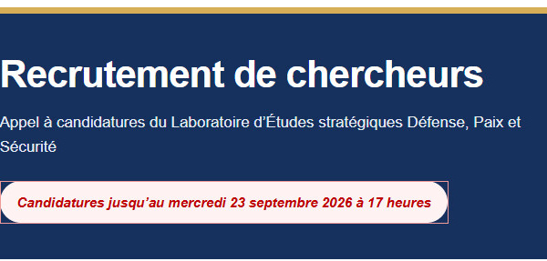 Recrutement de chercheurs